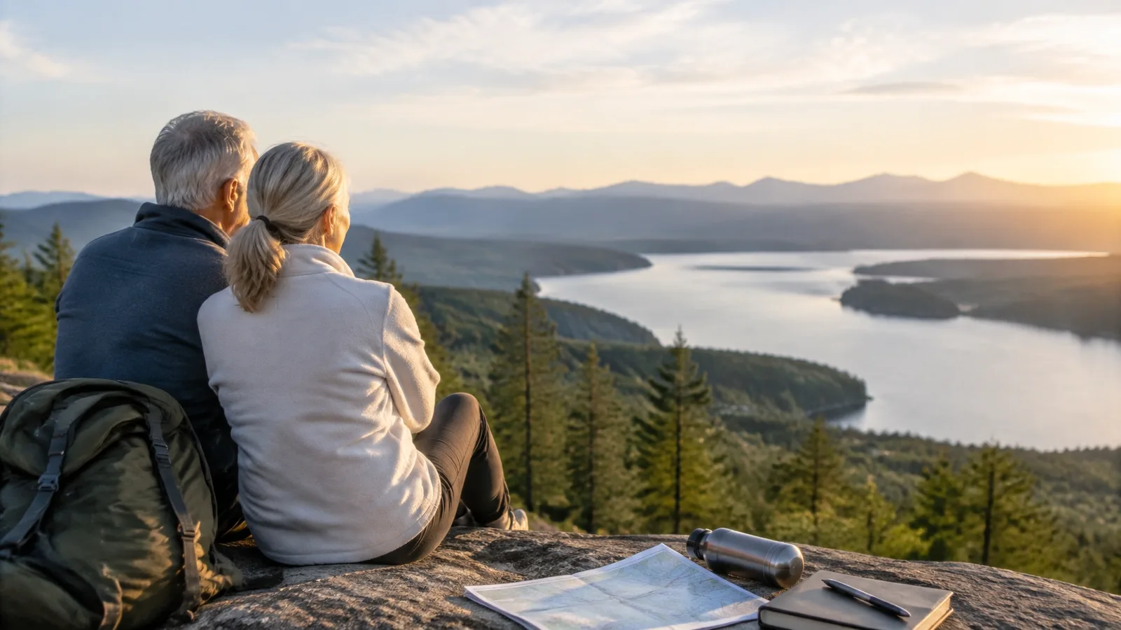 A calm, sunlit view of a person reviewing health information